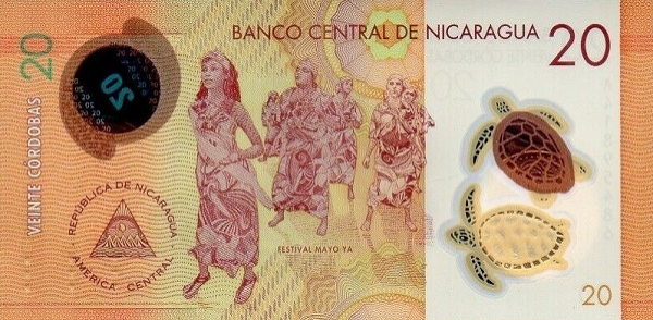 P210b Nicaragua - 20 Cordobas (2019)